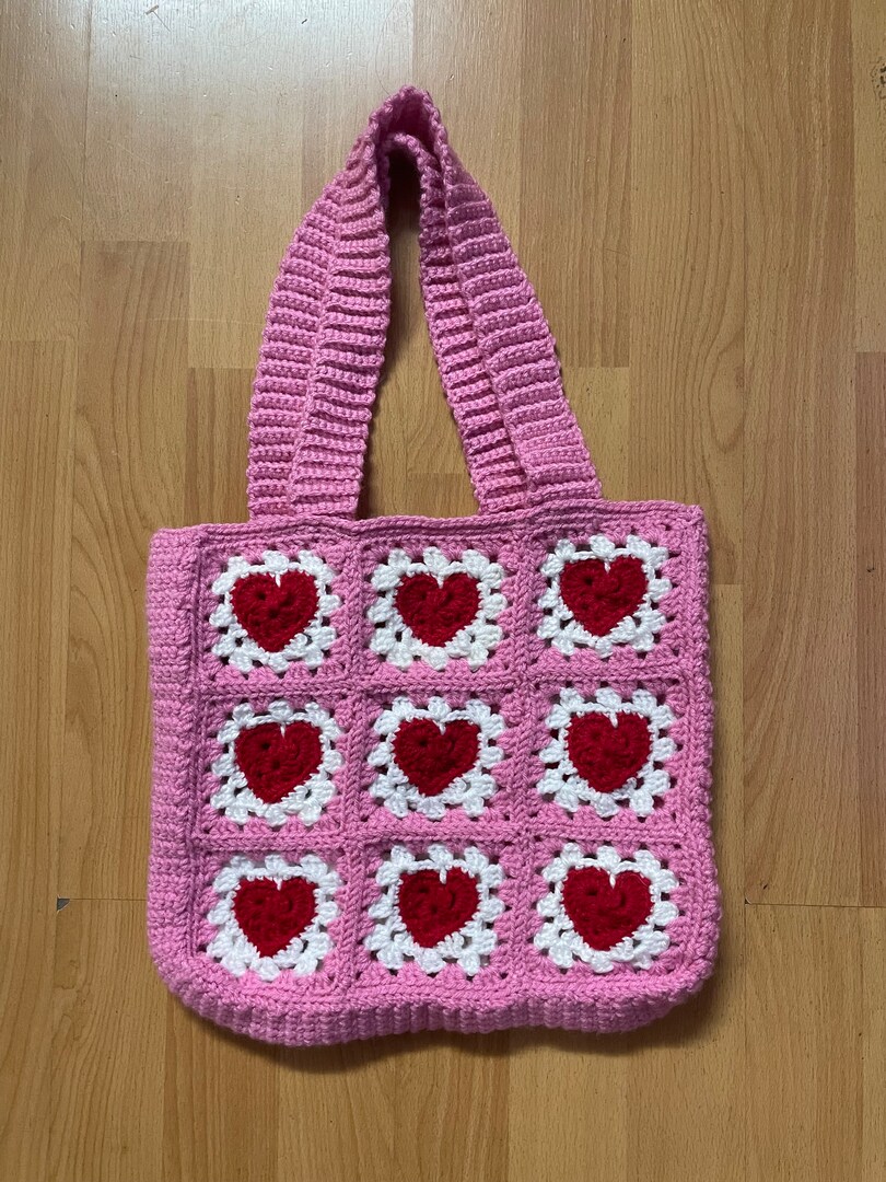 Large Heart Crochet Tote Bag MakerPlace by Michaels - Main Image